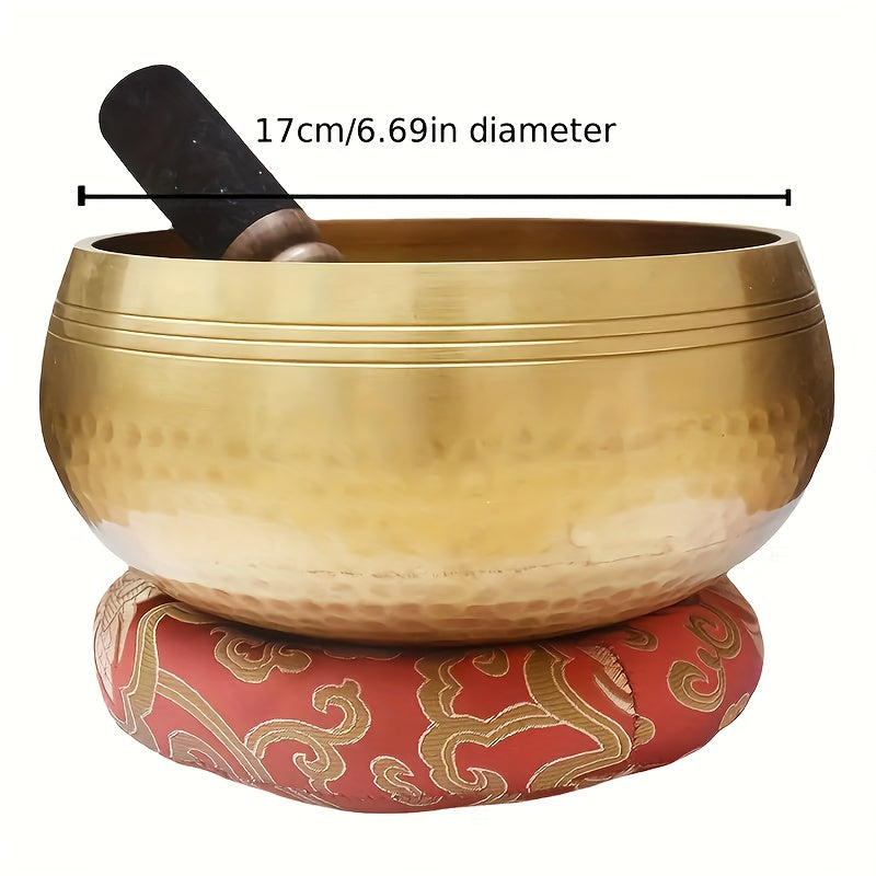 Copper Singing Bowl 17.78cm for Mindfulness Sound Healing Anxiety Relief Spa Therapy