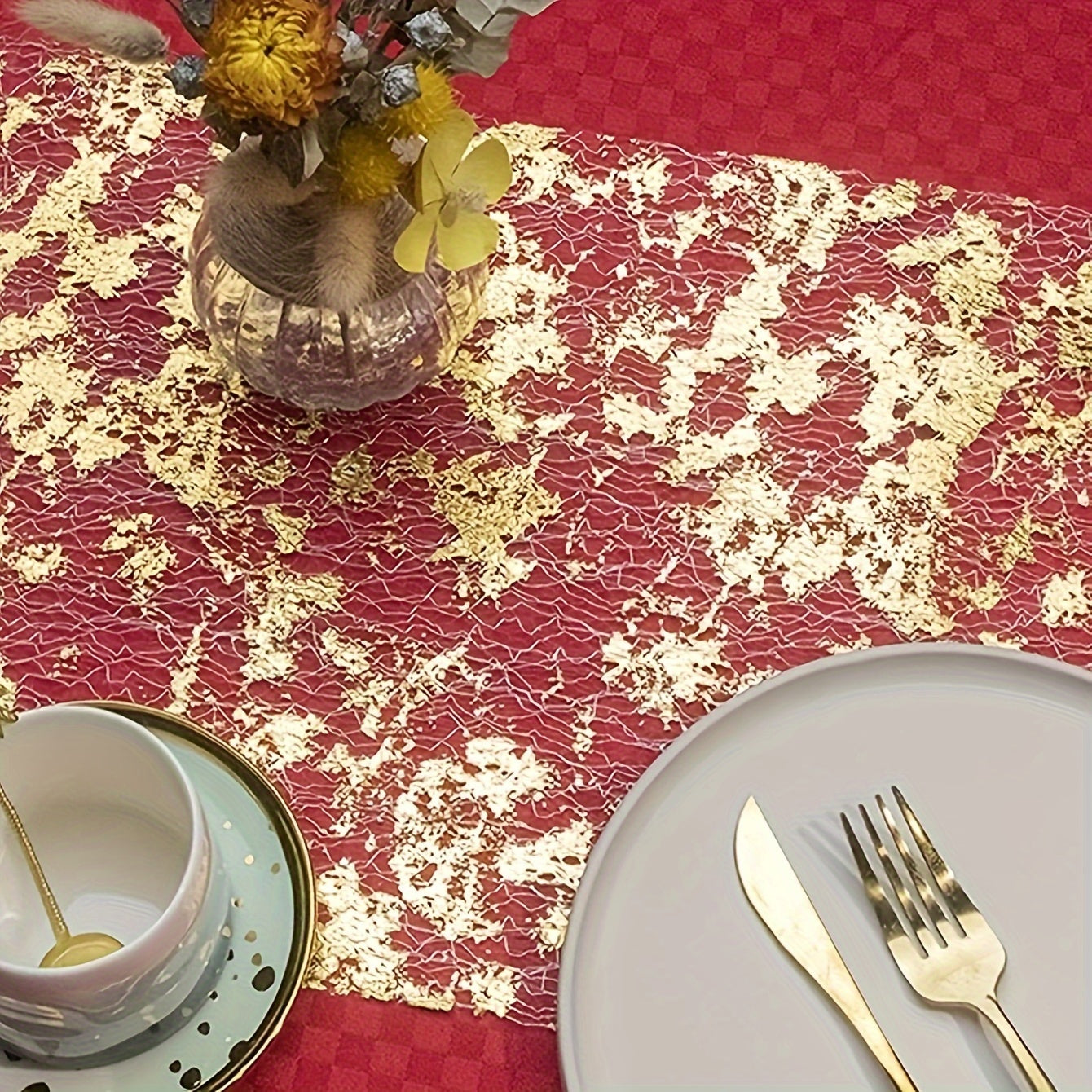 Foil Mesh Table Banner Roll for Party and Wedding Decorations