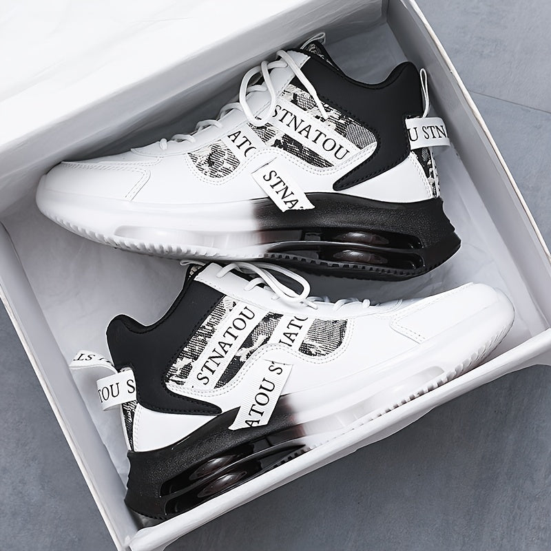 Unisex Mid-Top Lace-Up Sneakers for Casual Streetwear Travel and Sports