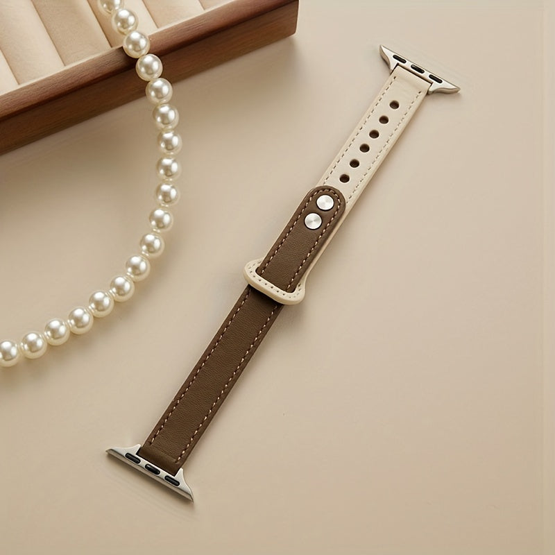 Unisex Synthetic Leather Magnetic Apple Watch Band for All Seasons