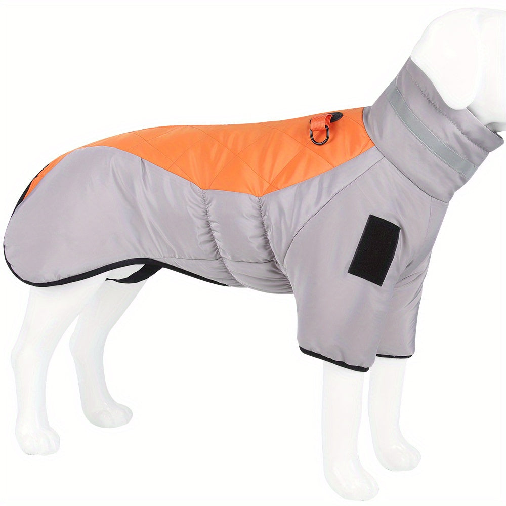 Waterproof Winter Dog Jacket with Reflective Material D-Ring for Medium Breeds