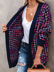 Women's Plus Size Multi Color Open Front Cardigan Casual Long Sleeve Knit