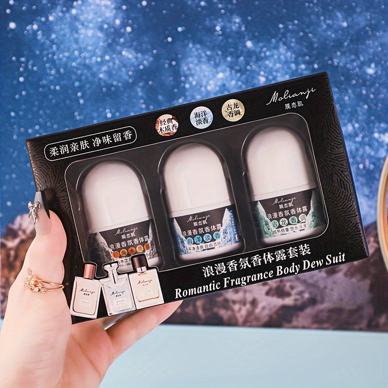 Uzun muddatli hidli deodorant to'plami bir nechta hidlar bilan. Har kuni foydalanish uchun yumshoq va tinchlantiruvchi, o'simlik squalanini o'z ichiga oladi.