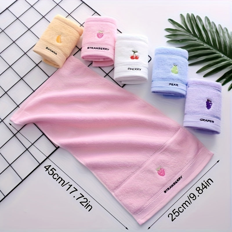 4-Pack Fruit Embroidered Hand Towels Super Soft Knit 400gsm for Daily Use