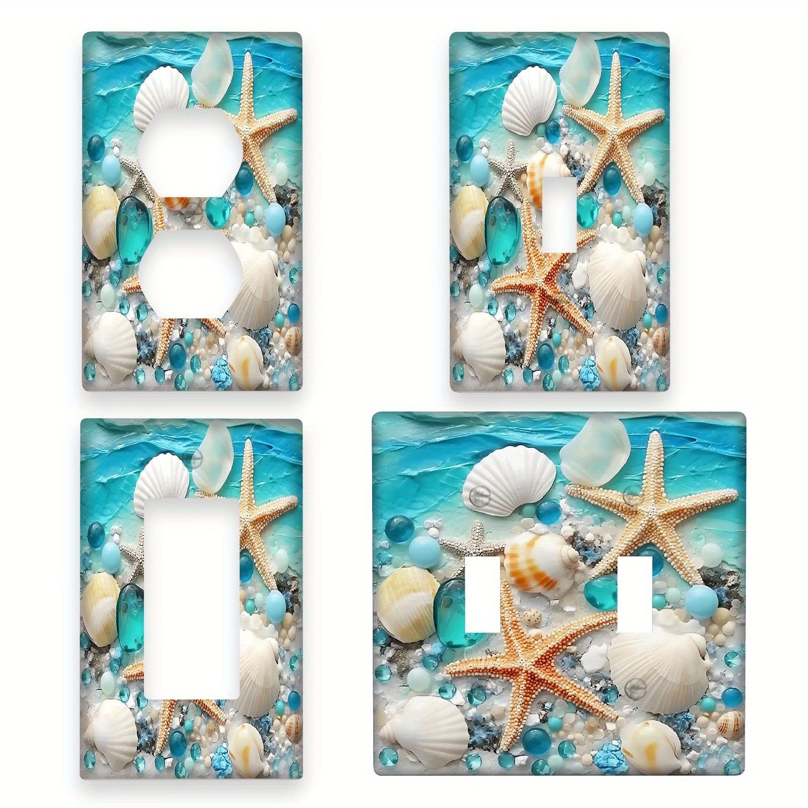 Starfish Wall Plate Unbreakable Polycarbonate Heat Fade Resistant No Electricity 1 or 2 Gang