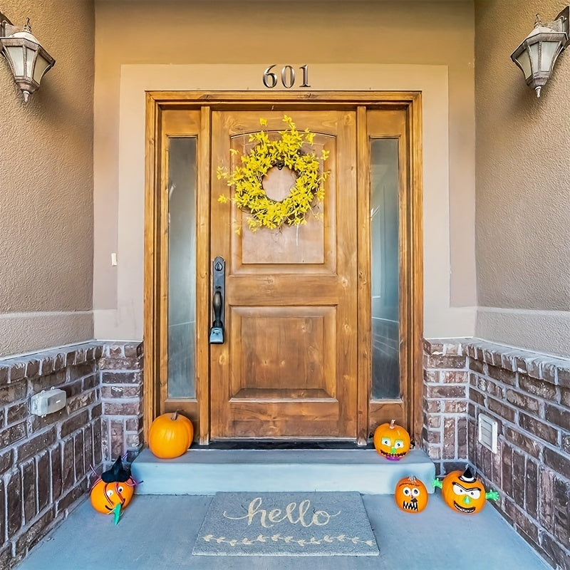 Self-Adhesive Rhombus House Number Sign Resin Copper for Hotels Apartments Modern Homes