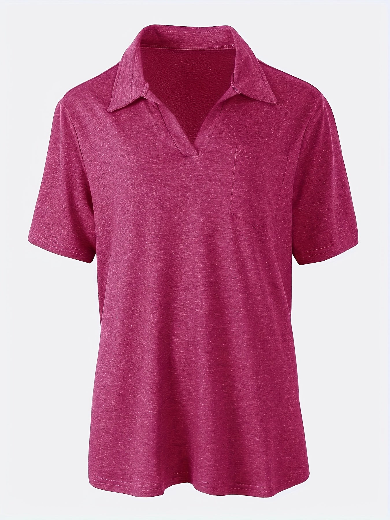 Women's Plus-Size Polo Shirts Set with Pockets Short-Sleeve Casual T-Shirts