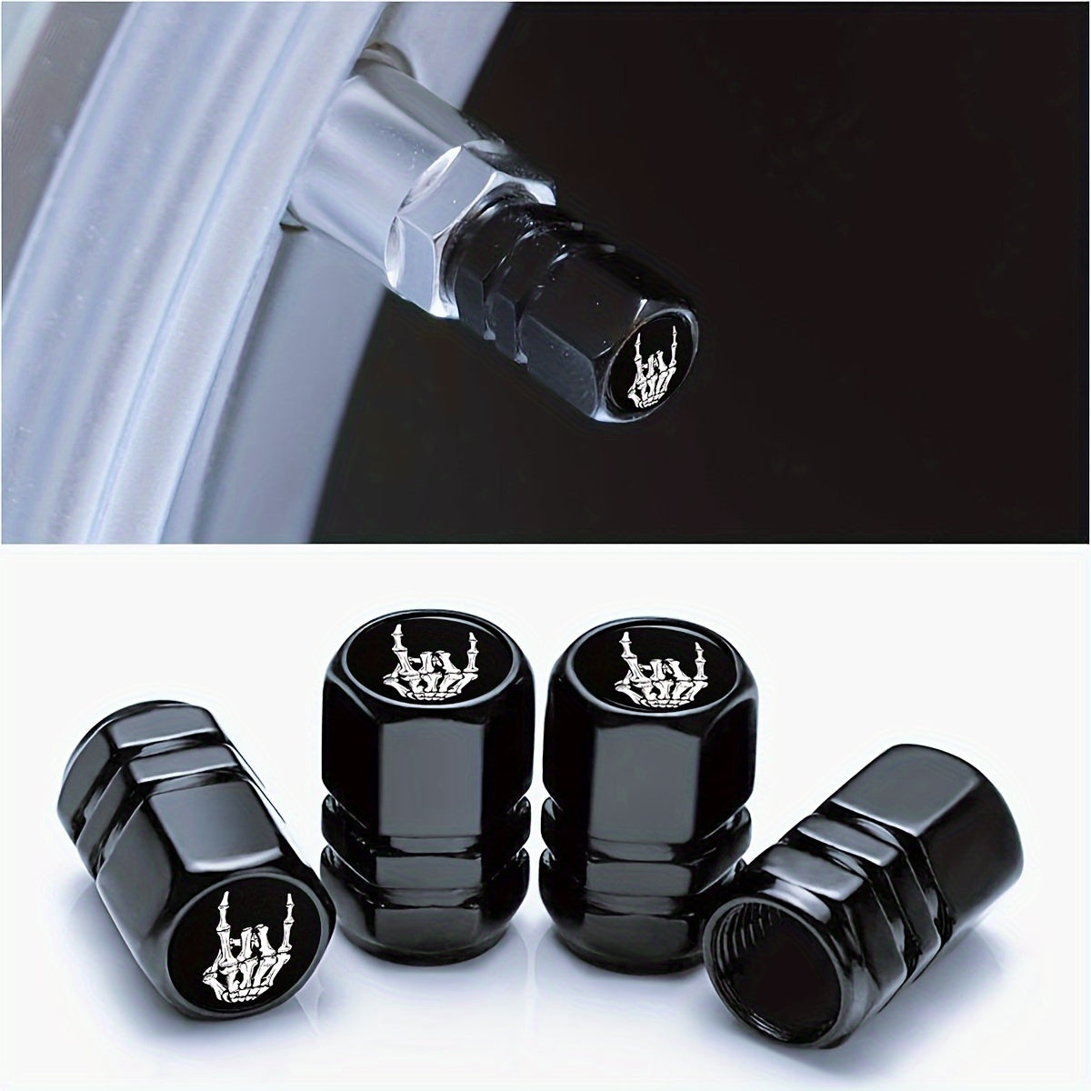 4pcs Car Tire Valve Covers - Footprint Design, Universal Fit, Durable Plastic