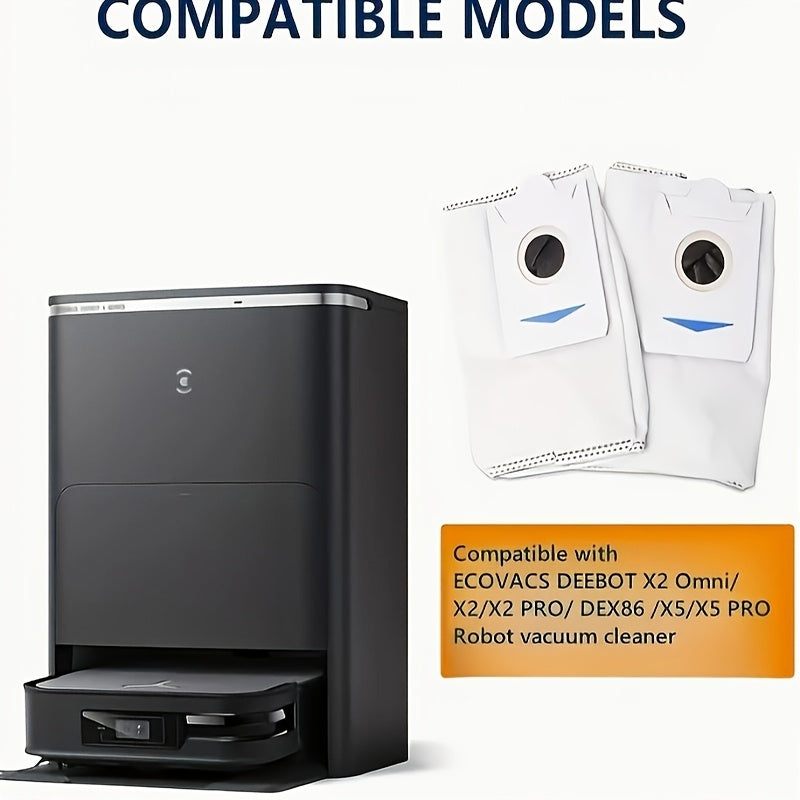 3L Katta Hajmli Antibakterial va Deodorant Xususiyatlariga ega Bir Martalik Sumkalar, Ecovacs T30S/X2/X2 Pro/X2 Omni/X5 Omni Robot Changyutgichlari uchun Mos - 8 Ta O'rnini Bosuvchi Chang Sumkasi Kiritilgan, Elektr Energiya Talab Qilmaydi