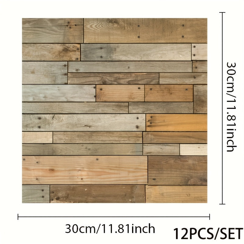 12 o'z-o'zini yopishtiradigan 3D devor paneli plitkalar, yashash xonasi va hammom uchun bezak, yaltiroq, suv o'tkazmaydigan