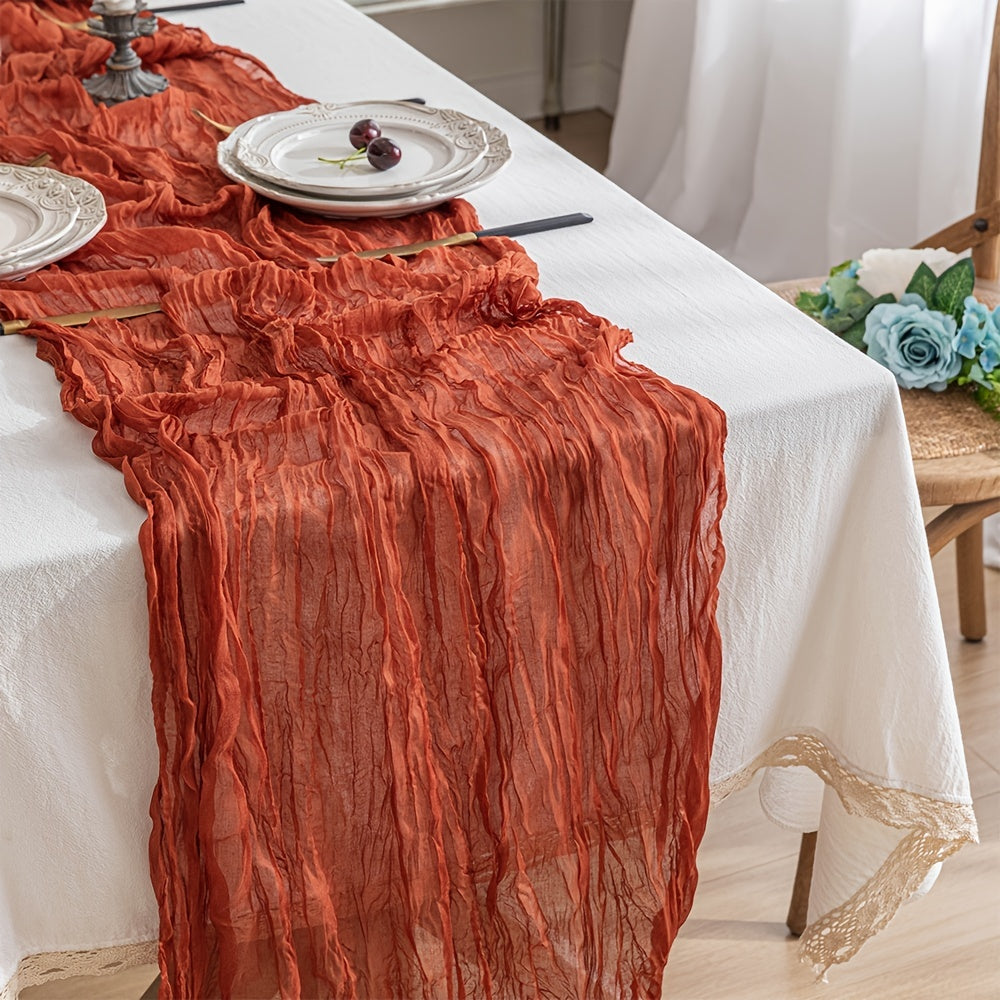 Boho Cheesecloth Table Runner for Home Decor and Events
