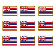 Set of 20 Vintage-Inspired Alloy Hawaii State Flag Square Lapel Pins
