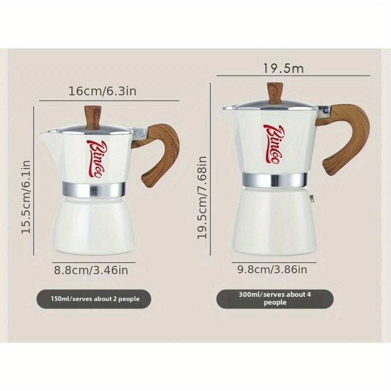 Olla moka italiana para preparar café, aluminio duradero, uso en exteriores