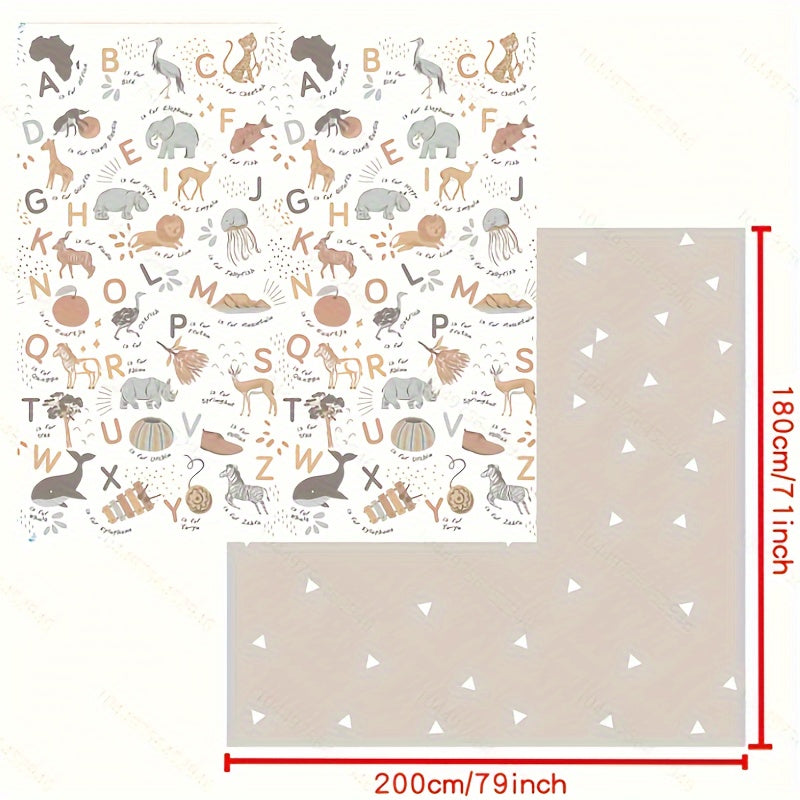 Large Foldable XPE Play Mat for Babies and Toddlers Non-Toxic Indoor Outdoor Crawling Carpet in White Blue Yellow