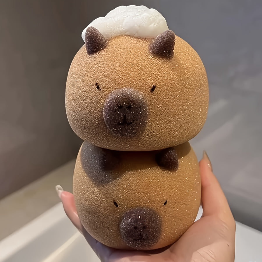 Capybara vanna gubkasi yumshoq, quruq va yuz va tana uchun exfoliating dush tozalagichi