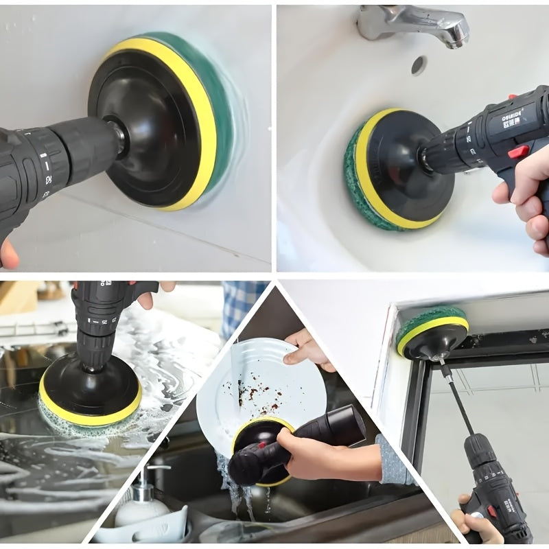 Juego de 28 piezas de cepillos de taladro para limpiar baños, cocinas y suelos de coche, duraderos, de plástico