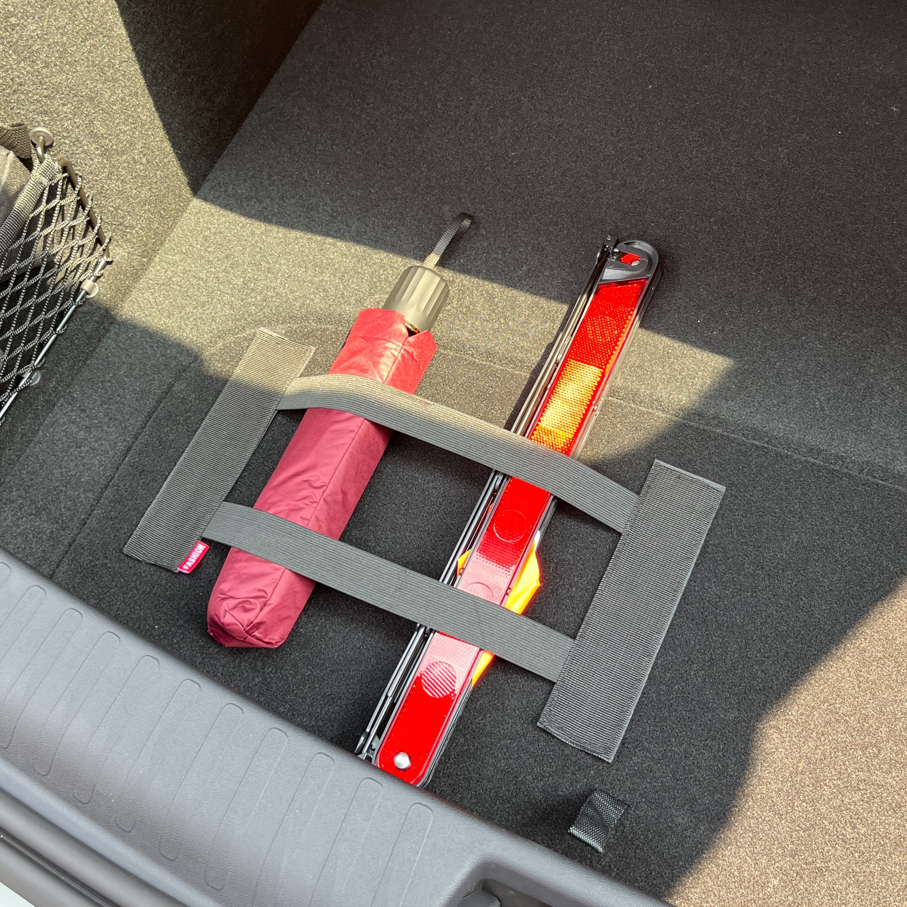 Black Car Trunk Storage Box with Fixing Belt and Plush Lining