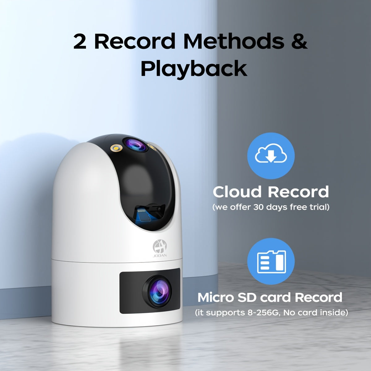 Indoor WiFi Security Camera 1296p HD with Wall Mount Dual Lens Smartphone Compatible