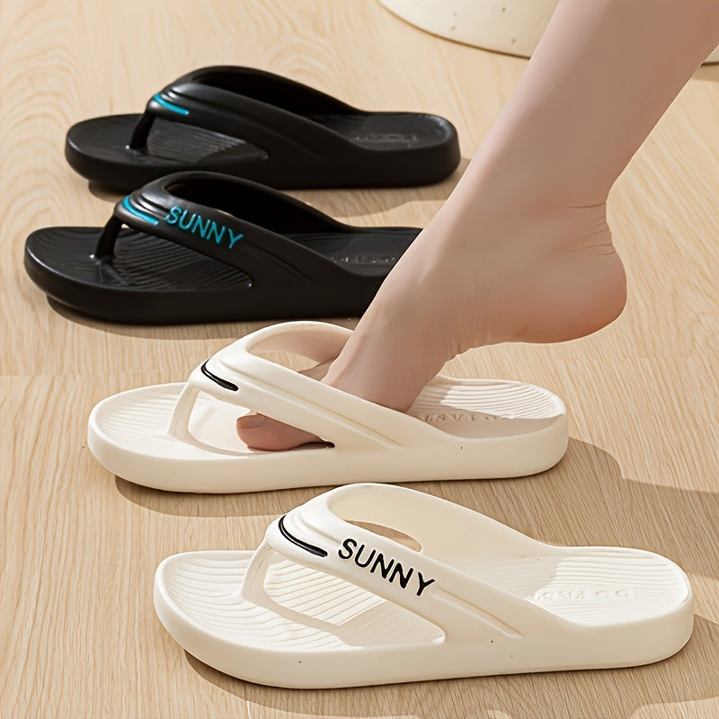 Unisex EVA Flip-Flops Black White Beach Pool Casual Footwear