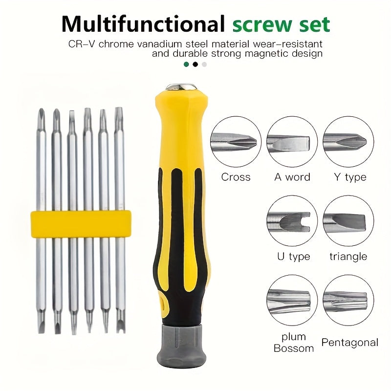 6-Piece Precision Smartphone and Tablet Screwdriver Set Carbon Steel Flat Head Bits