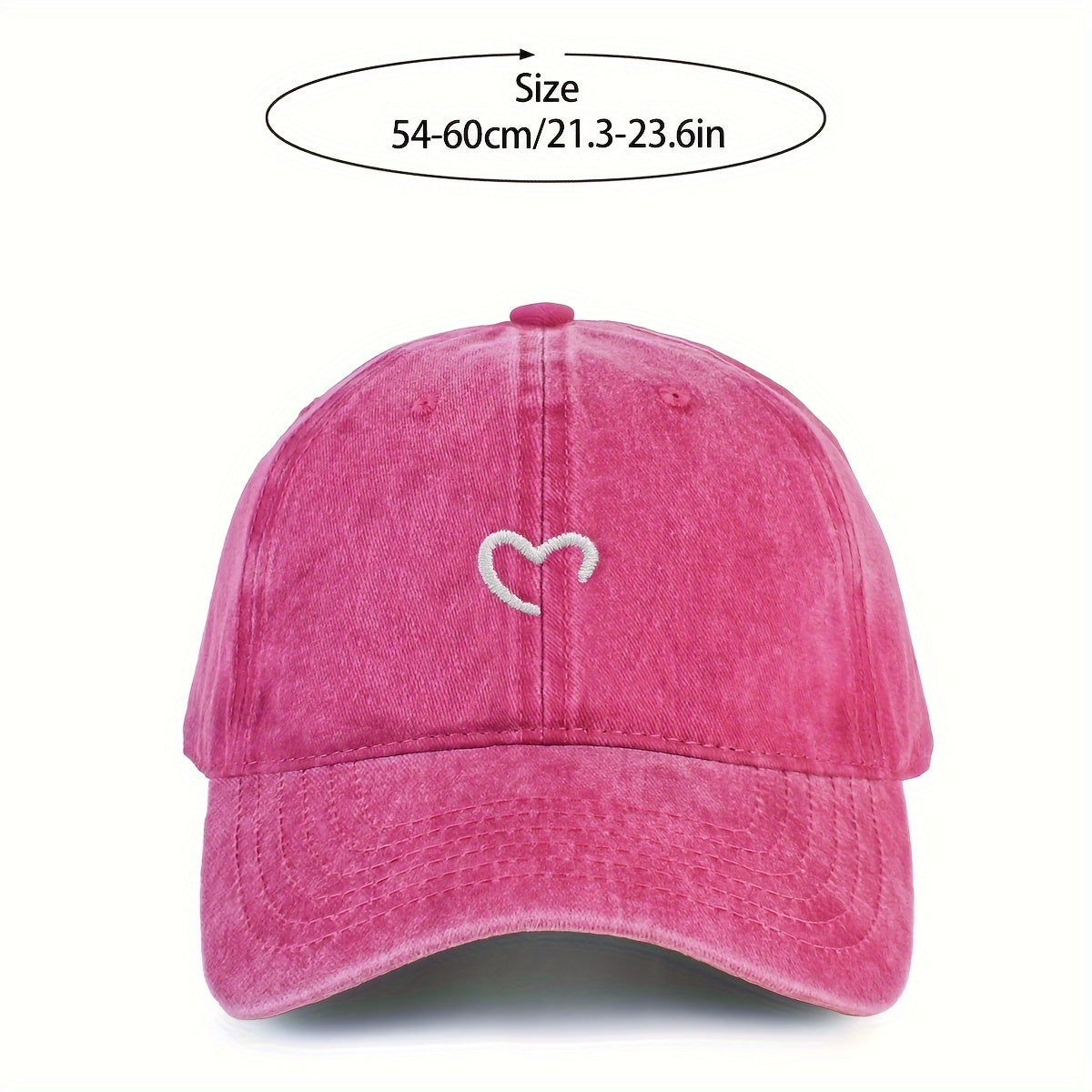 Women's Embroidered Heart Baseball Cap Adjustable Sun Protection Urban Vacation