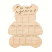 Красивая деревянная рамка для фотографий с медвежонком на первый год жизни - стильная отделка, вертикальный стиль, отлично подходит для декора комнаты и ежемесячного календаря, идеальный подарок на первый день рождения
