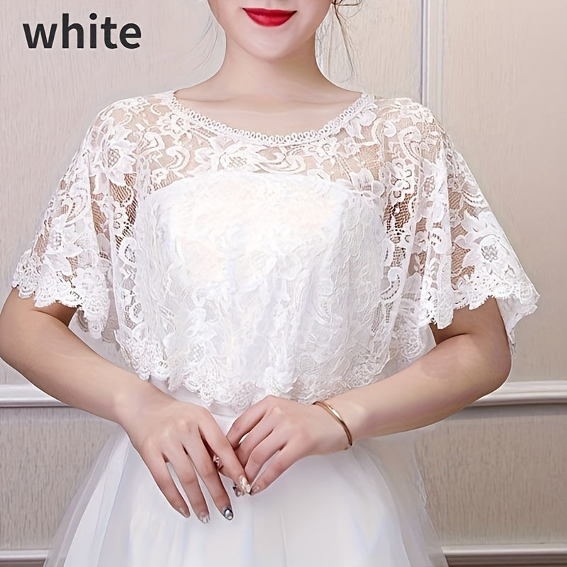 Bridal Lace Shawl Polyester Cape for Wedding Gowns and Special Occasions