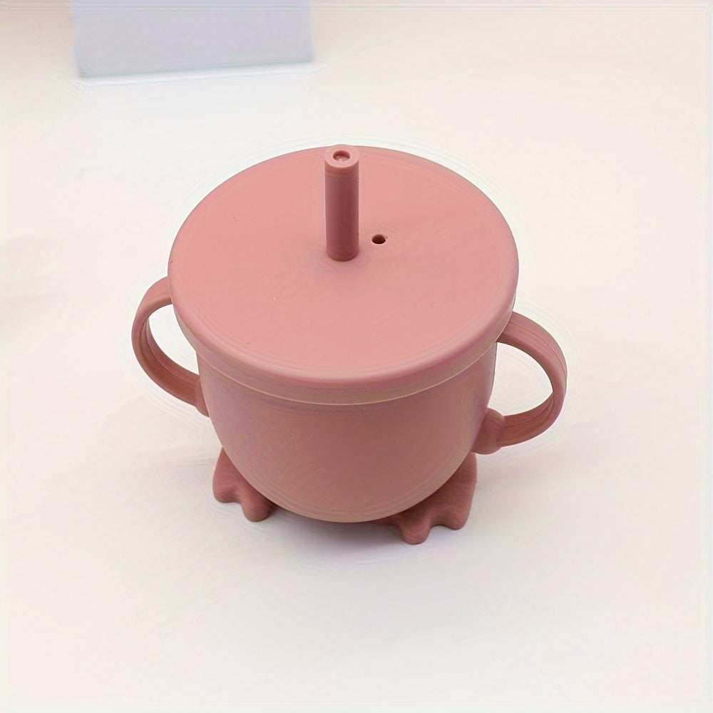 Baby Feeding Set 6 Pieces Silicone Tableware with Bowl Plate Cup Spoon Fork Red