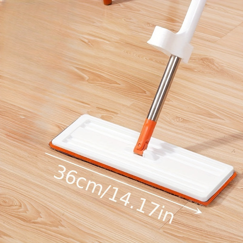 Flat Mop for Home Use, Rotating Design, Water Absorbing, Stainless Steel Pole