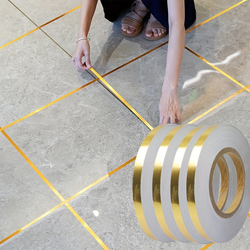 Self-Adhesive Waterproof Plastic Tile Stripe Sticker for Living Room Floor Decoration