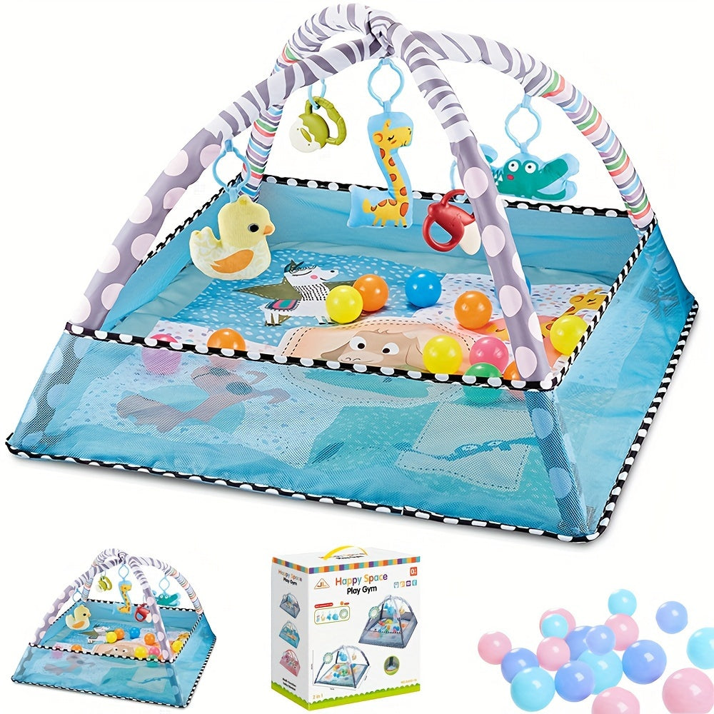 Large Baby Activity Center with Sensory Dolls and Play Mat for Tummy Time