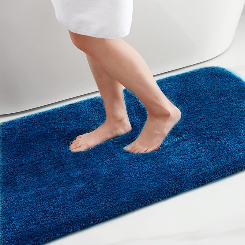 Alfombra de baño de felpa de secado rápido con respaldo antideslizante de espuma viscoelástica y alfombra de fibra esponjosa para inodoro