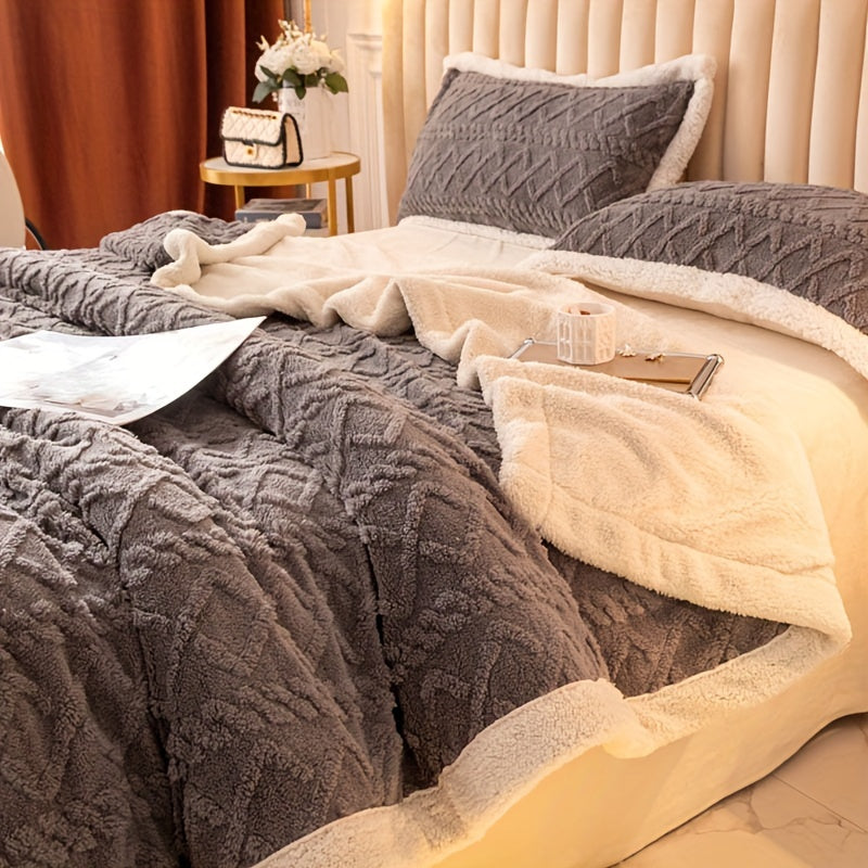 Gray Taffeta Throw Blanket Ultra-Soft Fleece Geometric Pattern Dorm Bedroom