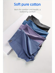 Men's Cotton Boxer Briefs 4-Pack High Stretch Knit Alphabet Design Contrast Edges