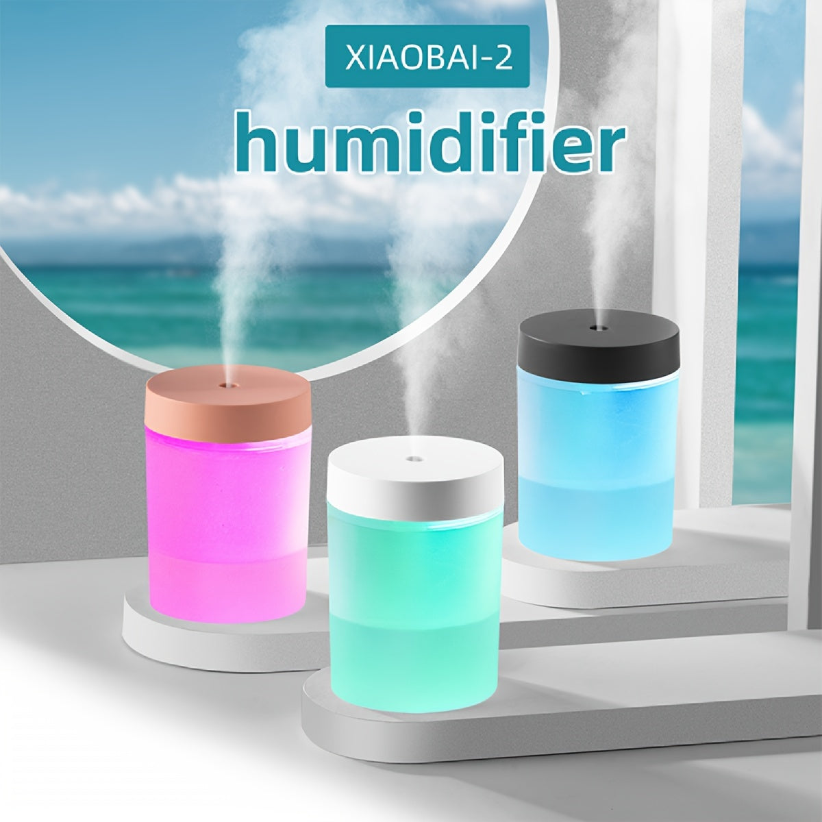 200ml Soundwave Technology Humidifier with Fine Mist Atmosphere Light and USB Power