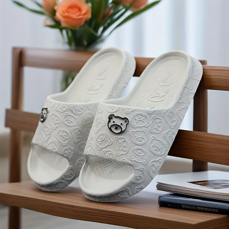 Ayollar uchun EVA slaydlar, sirpanishga qarshi ichki va tashqi uy choyshablari, qora va oq aksentlar