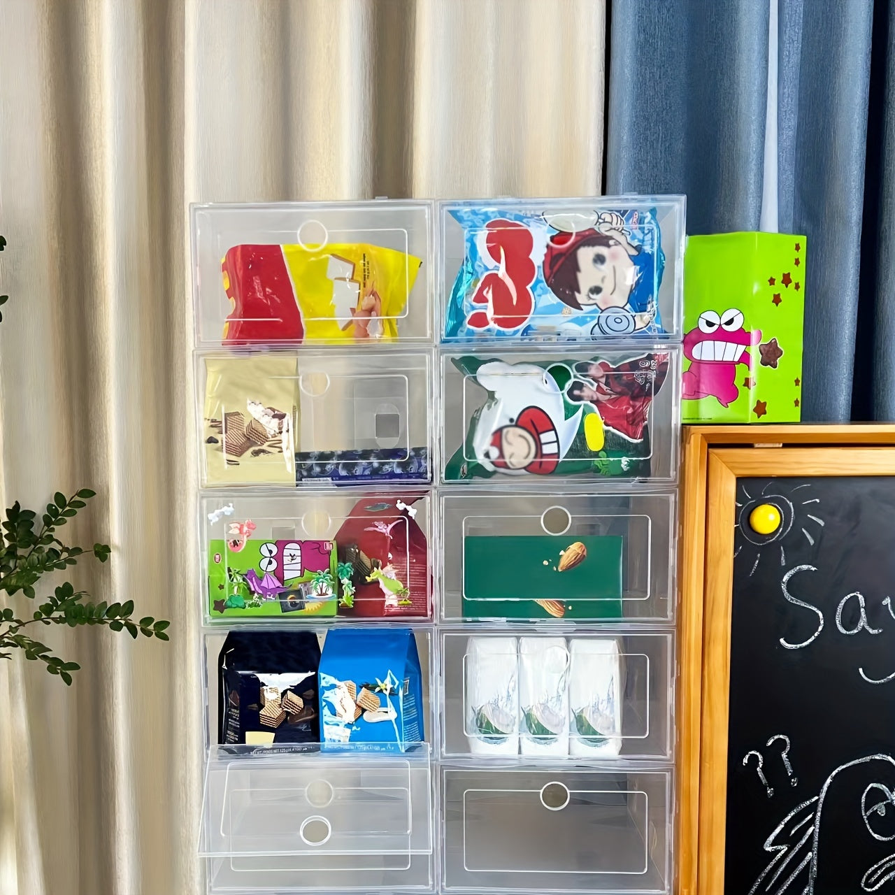 12 Pack Transparent Plastic Shoe Storage Boxes Stackable Organizer for Shoes Jewelry Watches