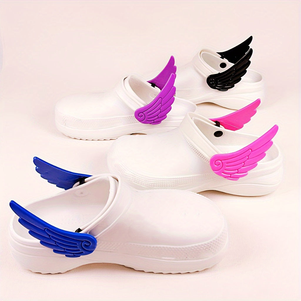 Women's Shoe Accessories Removable PVC Angel Wings Heel Decorations for Hole Shoes
