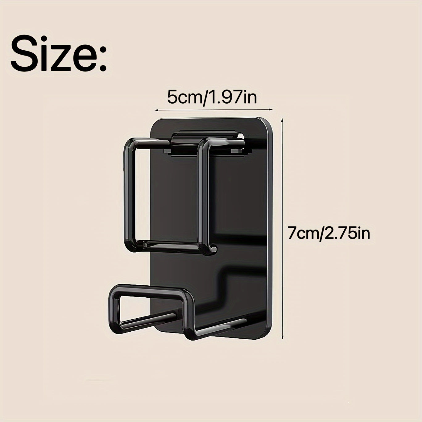 Ganchos de pared de metal resistentes a la oxidación para baño, cocina, balcón, instalación sin taladro, pack de 1 o 2