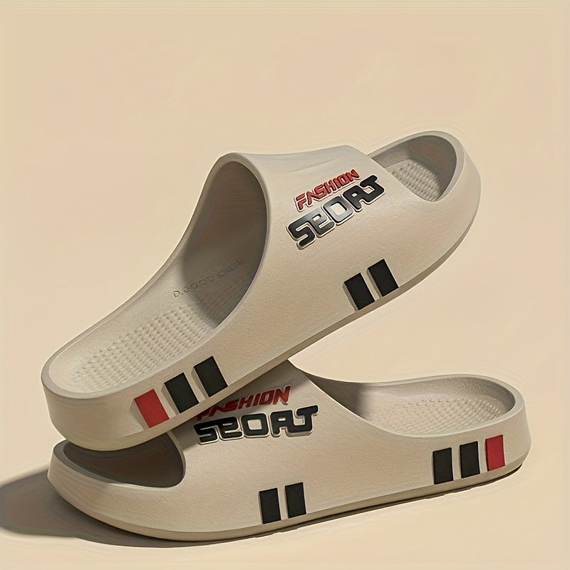 Beige Unisex Ergonomic Slide Sandals Cushioned Non-Slip Indoor Outdoor