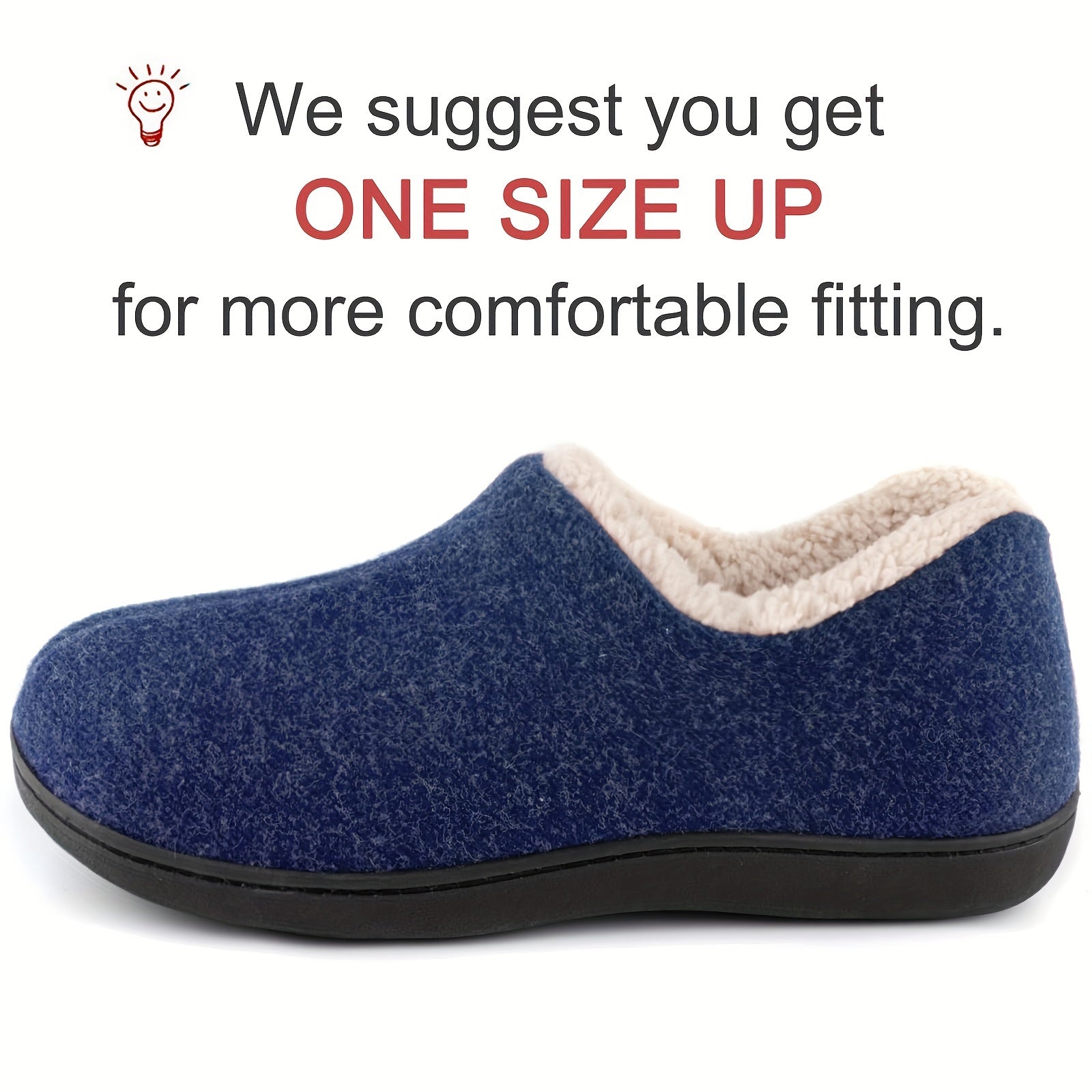 Ayollar uchun fleece bilan qoplangan ichki shlyapki, sirpanishga qarshi rezina taglik, ko‘k