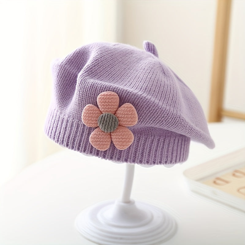 Baby Knitted Wool Beret Hat for 0-3 Year Olds Ear Warmer Autumn Winter Kids Girl Boy