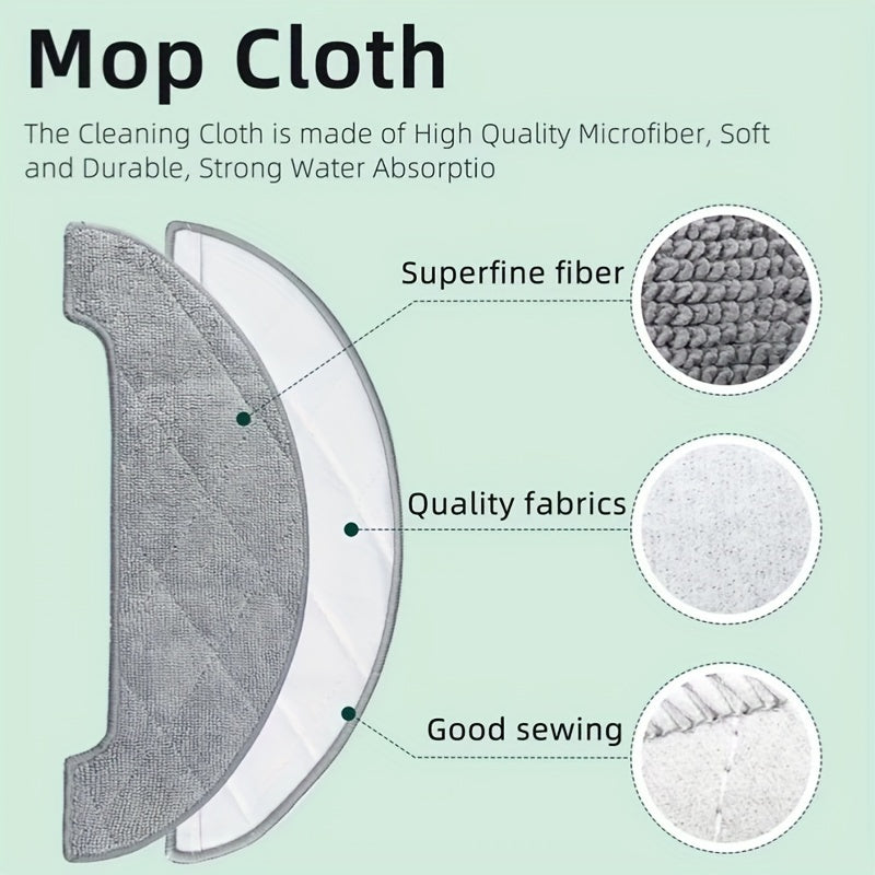 Set of 5 Washable Mop Cloths for Vacuum Cleaners, Floor Care Accessories
