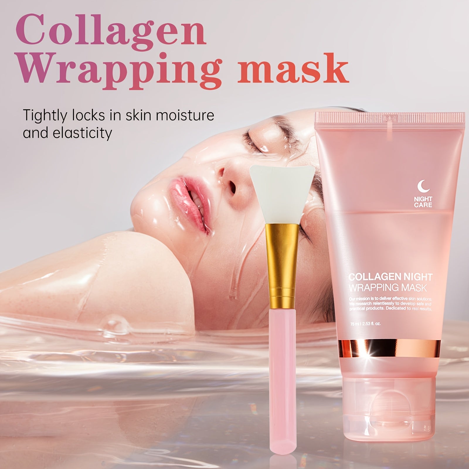Hydrating Firming Collagen Night Face Mask for All Skin Types 75ml with Applicator