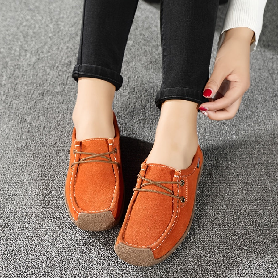 Women's Breathable Synthetic Cover Shoes Lightweight Lace-Up Flats