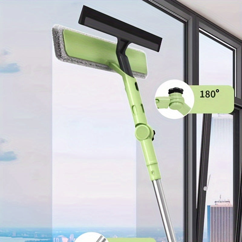 Limpiacristales doble cara extensible con raspador giratorio para limpieza de cristales y suelos