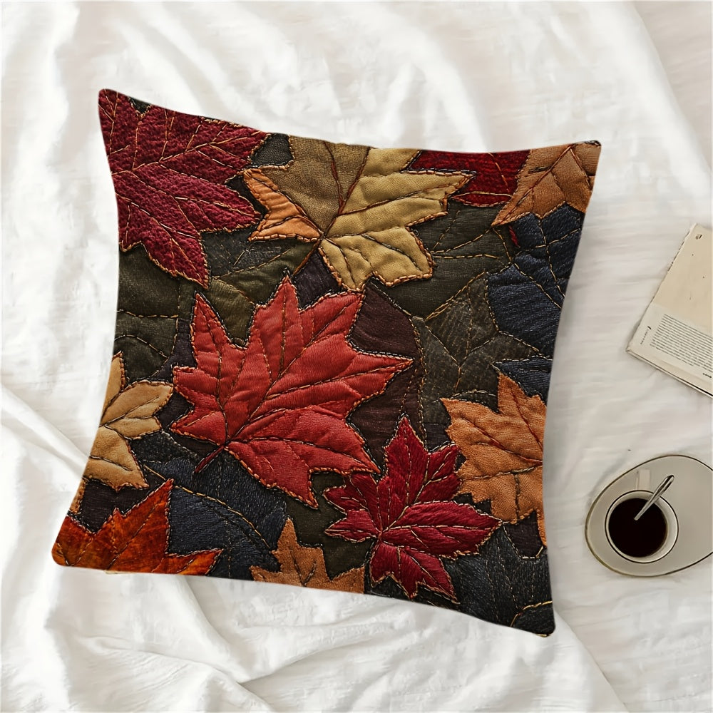 Autumn Leaves Pillow Cover Double-Sided Polyester 45.72cm Decorative Cushion Case for Home Holiday