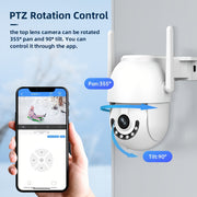 3MP HD WiFi Indoor Outdoor Security Camera with Two-Way Audio AI Motion Detection Night Vision