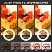 Алюминиовая подставка для телефона с кольцевым светом, крепление сверху для прямых эфиров, кулинарии, рисования, маникюра, черный