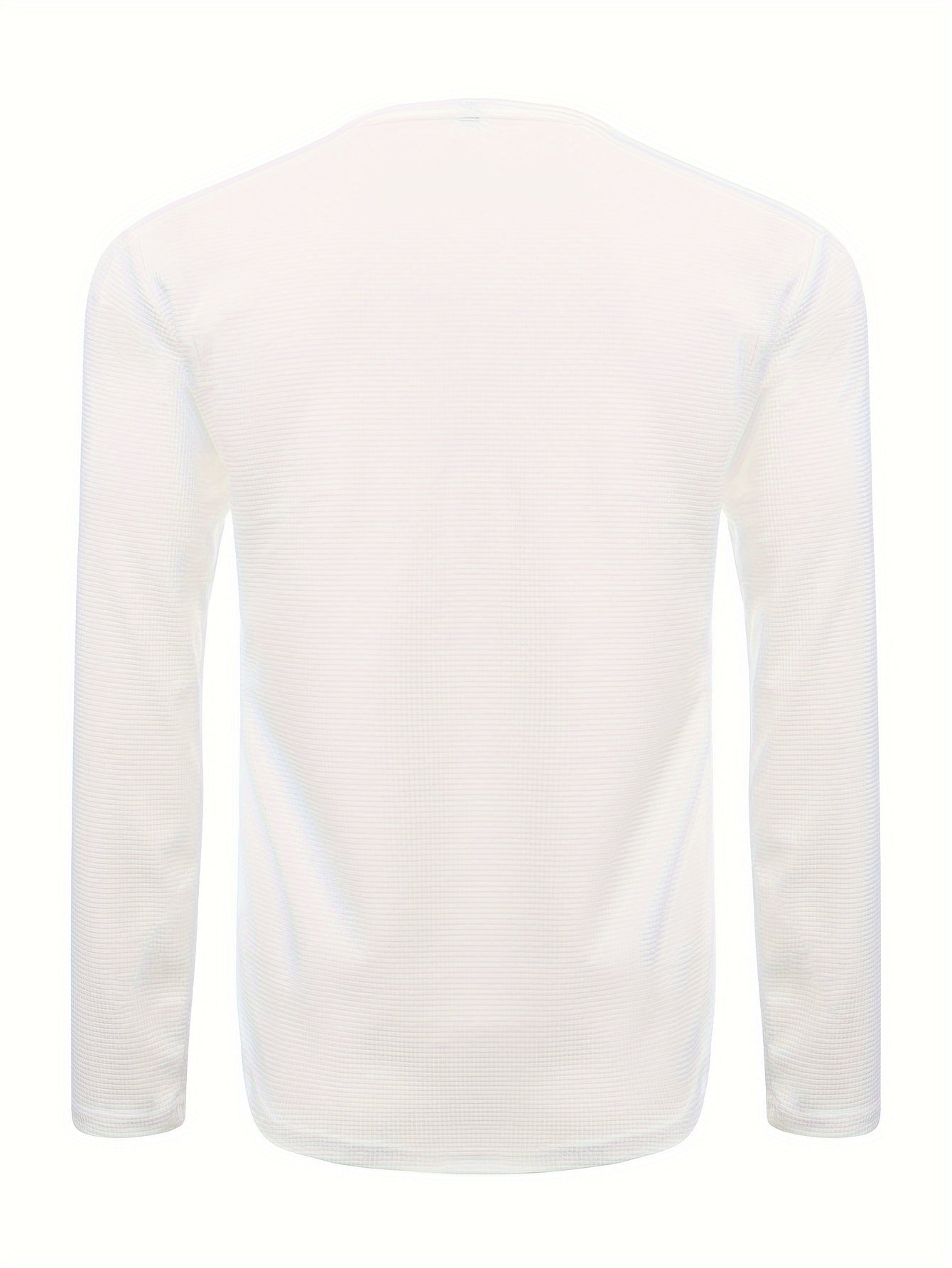 Men's Waffle V-Neck Long Sleeve T-Shirt Polyester Solid Color Casual Active Wear